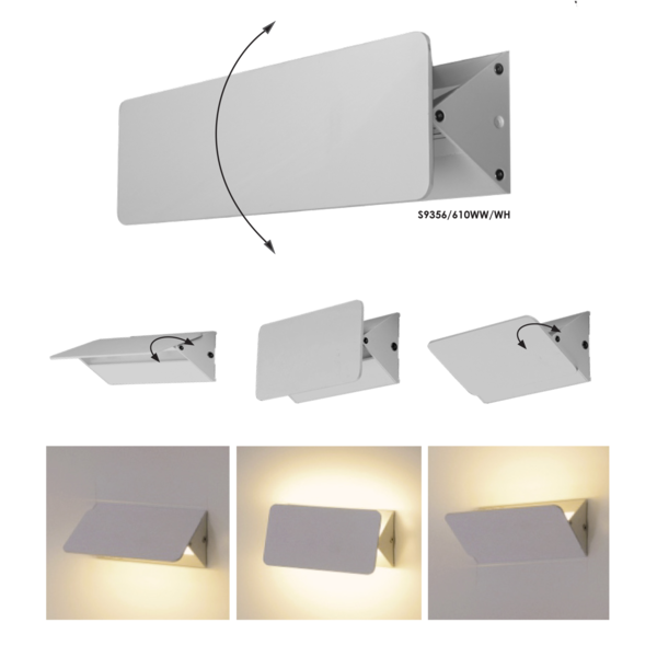 SAL UD Up/Down Interior Wall Light 3000K White 3W/12W 240V IP20 - S9356