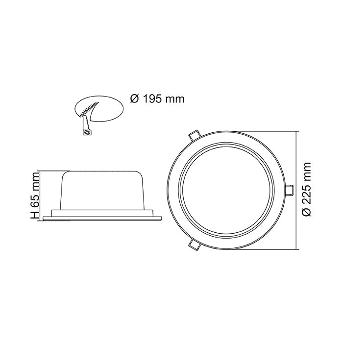 SAL EXMOUTH S9523TC LED Downlight Tri- White 28/40W 240V IP20 - S9523TC WH, S9523TC SL, S9523TC/WH/SM