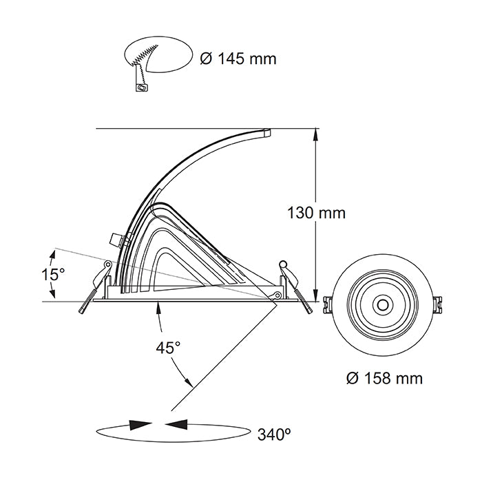 SAL S9525 Newman III LED Downlight 3000K 4000K 5700K White 15W/25W/35W 240V IP20 - S9525