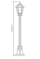 Domus TURIN 1LT 1.32M Post LED Flood Light Beige / Burgundy / Black / White / Green IP43 - 15434, 15435, 15436, 154377, 15439 - Domus Lighting