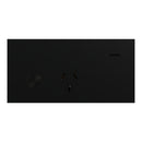 Clipsal Double Switch Power Point, Clipsal Solis T Series, Wiser Connected, Horizontal Mount Ebony Aluminium/ White Ceramic 230V-240V-  1010CSZ-EA, 1010CSZ-WC