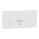 Clipsal Double Switch Power Point, Clipsal Solis T Series, Wiser Connected, Horizontal Mount Ebony Aluminium/ White Ceramic 230V-240V-  1010CSZ-EA, 1010CSZ-WC