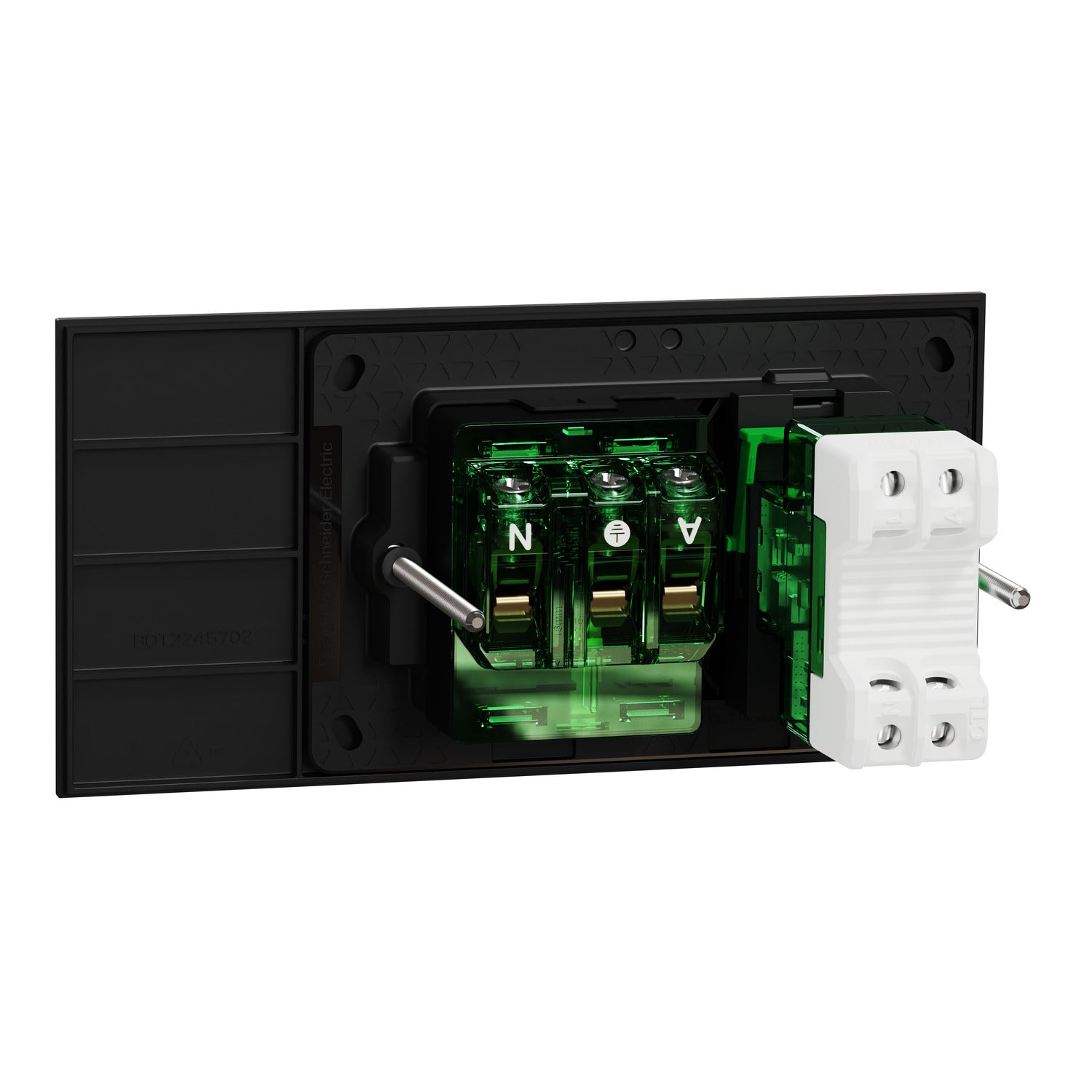 Clipsal Single Switch Power Point, Clipsal Solis, Smart Switch, Horizontal Mount Wall Switch Matt Black/ Matt White 230V-240V- 1010CSZ-ZB, 1010CSZ-ZW