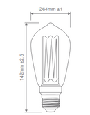 Domus ST64 Dimmable Retro Pear Filament Lamps and Globes B22 / E27 3.5W 240V - 65954, 65955- Domus Lighting