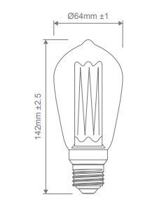 Domus ST64 Dimmable Retro Pear Filament Lamps and Globes B22 / E27 3.5W 240V - 65954, 65955- Domus Lighting