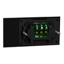 Clipsal Double Switch Power Point, Clipsal Solis T Series, Horizontal Mount Ebony Aluminium/ White Ceramic 230V-240V- 1025-EA, 1025-WC