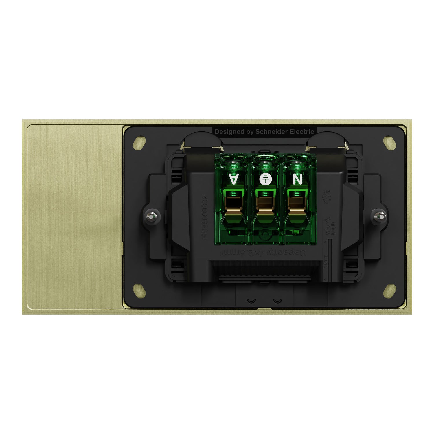 Clipsal Double Switch Power Point, Clipsal Solis T Series, Horizontal Mount Ebony Aluminium/ White Ceramic 230V-240V- 1025-EA, 1025-WC