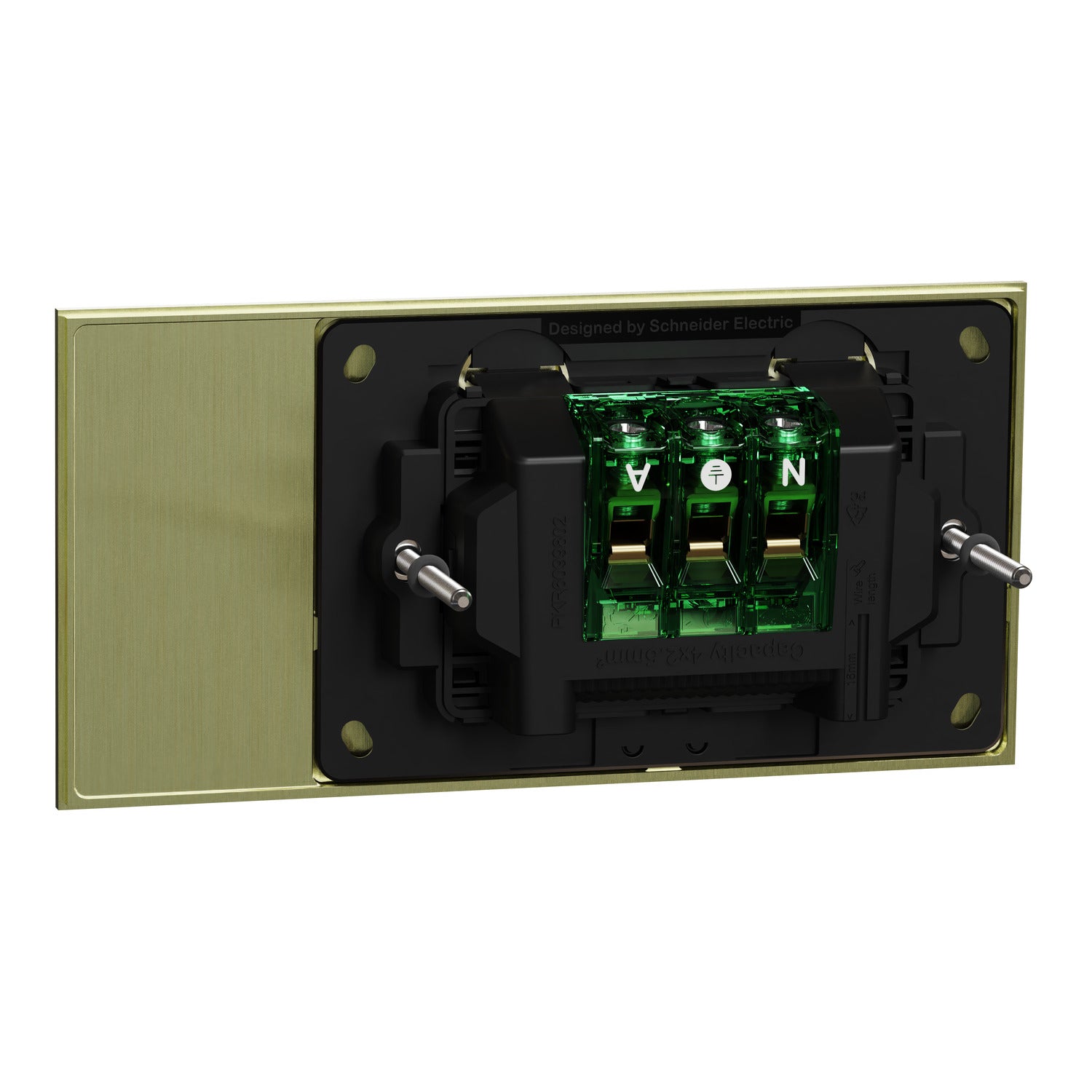 Clipsal Double Switch Power Point, Clipsal Solis T Series, Horizontal Mount Ebony Aluminium/ White Ceramic 230V-240V- 1025-EA, 1025-WC