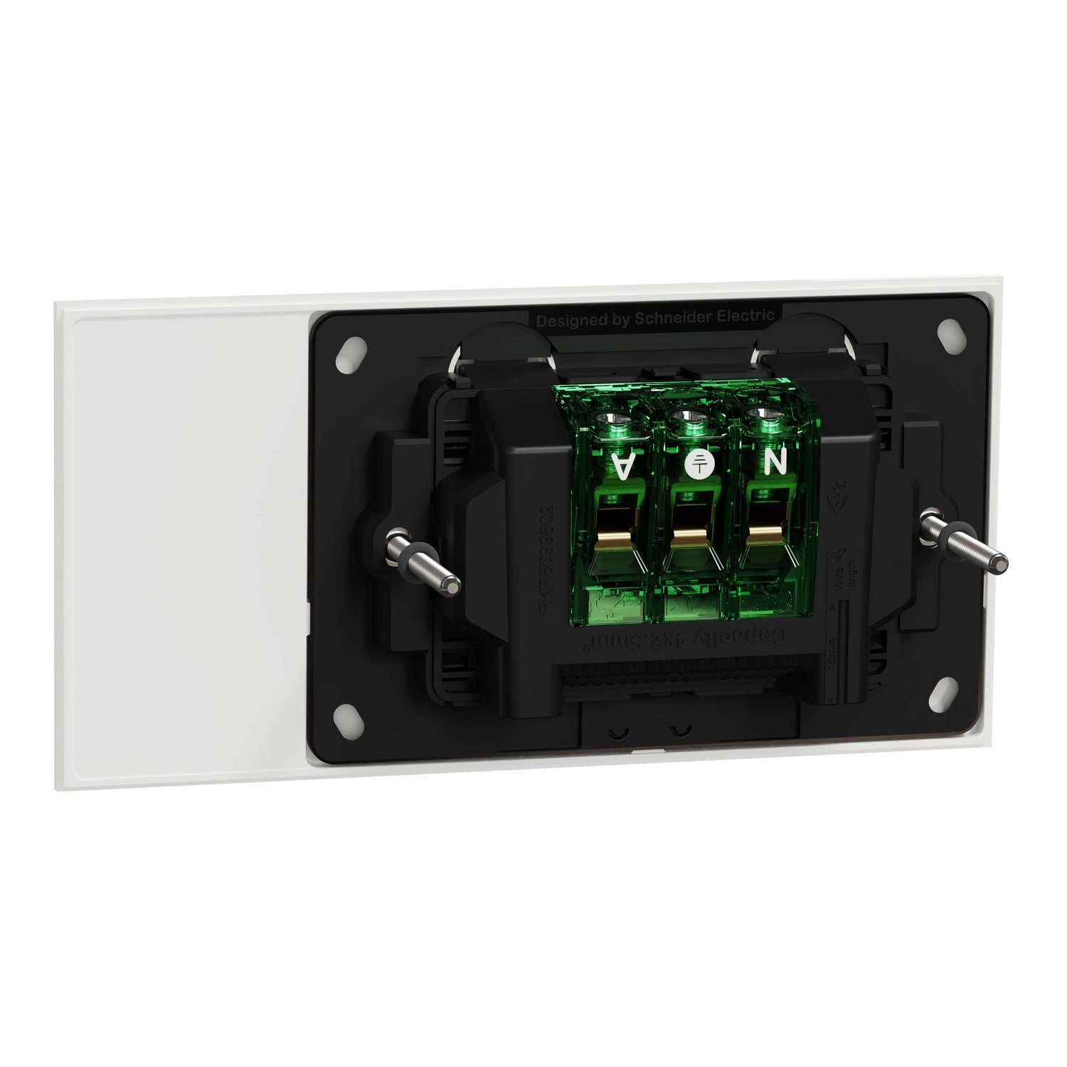 Clipsal Double Switch Power Point, Clipsal Solis T Series, Horizontal Mount Ebony Aluminium/ White Ceramic 230V-240V- 1025-EA, 1025-WC