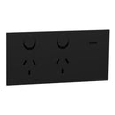 Clipsal Double Switch Power Point, Clipsal Solis, Horizontal Mount Matt Black/ Matt White 230V-240V- 1025-ZB, 1025-ZW