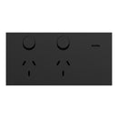 Clipsal Double Switch Power Point, Clipsal Solis, Horizontal Mount Matt Black/ Matt White 230V-240V- 1025-ZB, 1025-ZW