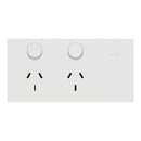 Clipsal Double Switch Power Point, Clipsal Solis, Horizontal Mount Matt Black/ Matt White 230V-240V- 1025-ZB, 1025-ZW