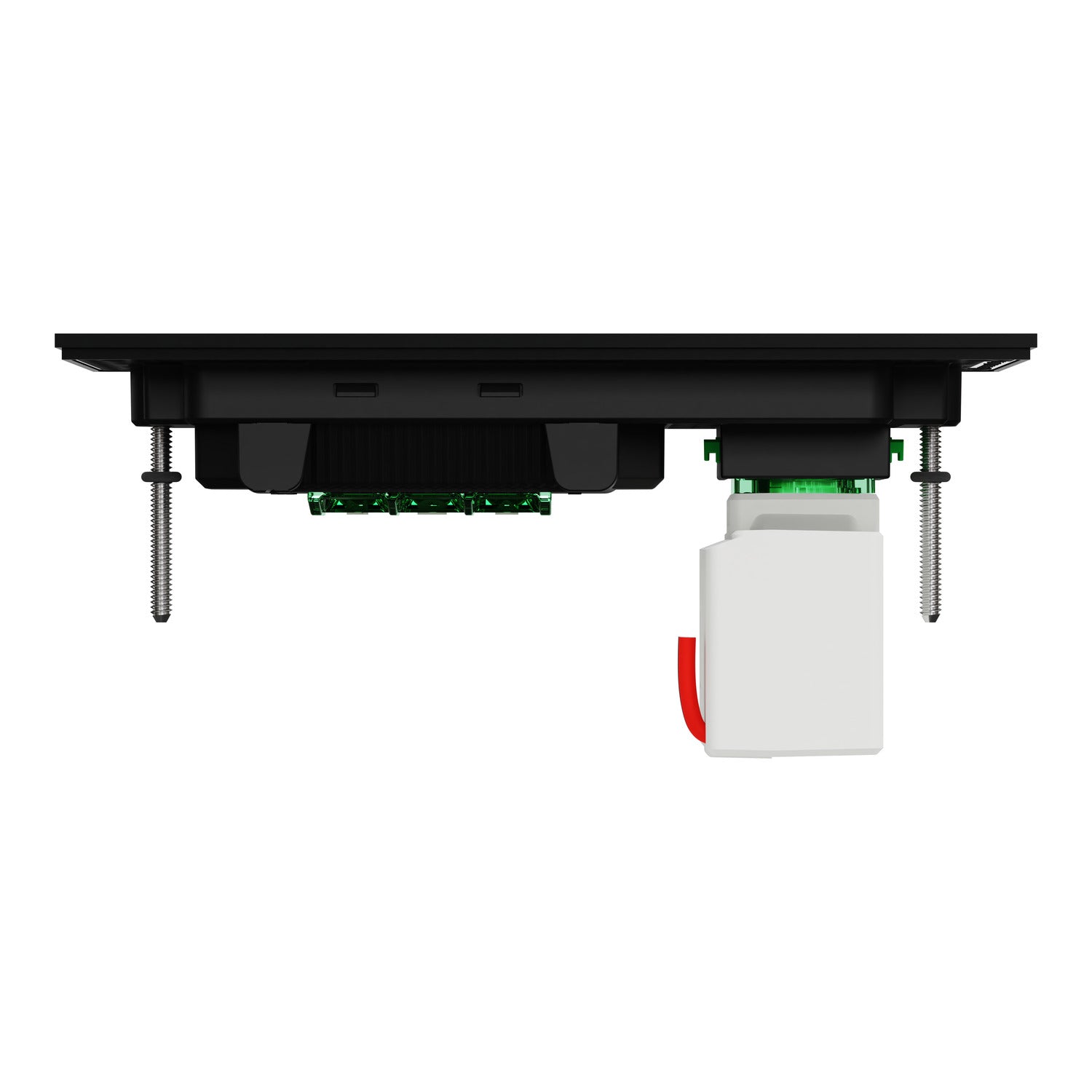 Clipsal Double Switch Power Point, Clipsal Solis T Series, with USB C Charger, Horizontal Mount Ebony Aluminium/ White Ceramic 230V-240V- 1025USBC-EA, 1025USBC-WC