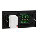 Clipsal Double Switch Power Point, Clipsal Solis T Series, with USB C Charger, Horizontal Mount Ebony Aluminium/ White Ceramic 230V-240V- 1025USBC-EA, 1025USBC-WC