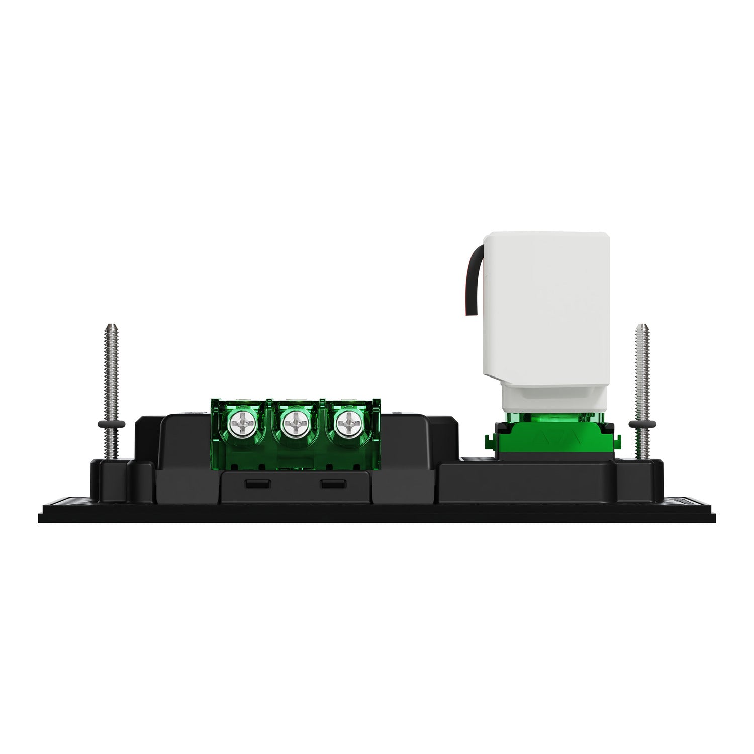 Clipsal Double Switch Power Point, Clipsal Solis T Series, with USB C Charger, Horizontal Mount Ebony Aluminium/ White Ceramic 230V-240V- 1025USBC-EA, 1025USBC-WC
