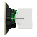 Clipsal Double Switch Power Point, Clipsal Solis T Series, with USB C Charger, Horizontal Mount Ebony Aluminium/ White Ceramic 230V-240V- 1025USBC-EA, 1025USBC-WC