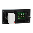 Clipsal Double Switch Power Point, Clipsal Solis T Series, with USB C Charger, Horizontal Mount Platinum 230V-240V- 1025USBC-PT