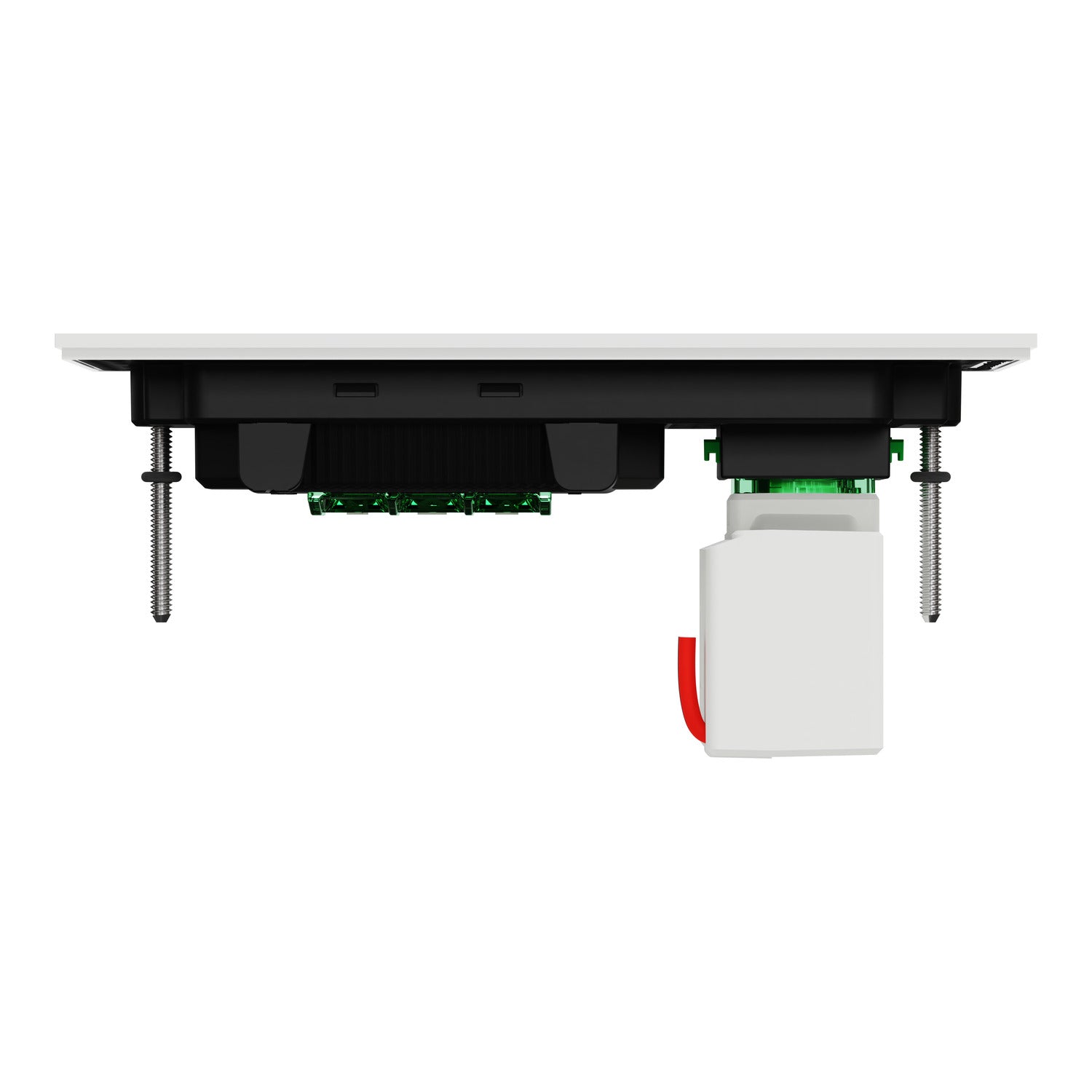 Clipsal Double Switch Power Point, Clipsal Solis T Series, with USB C Charger, Horizontal Mount Ebony Aluminium/ White Ceramic 230V-240V- 1025USBC-EA, 1025USBC-WC