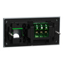 Clipsal Double Switch Power Point, Clipsal Solis T Series, Horizontal Mount Platinum 230V-240V- 1025XUA-PT