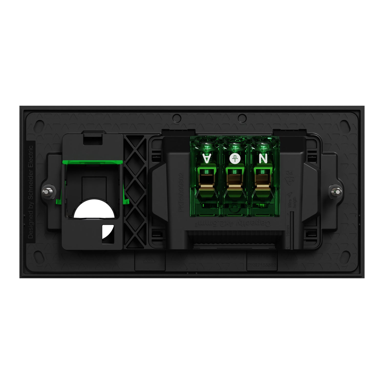 Clipsal Double Switch Power Point, Clipsal Solis, Horizontal Mount, Matt Black/ Matt White 230V-240V- 1025XUA-ZB, 1025XUA-ZW