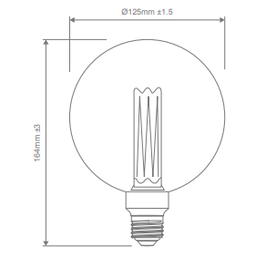 Domus G125 Dimmable Retro Filament Lamps and Globes B22 / E27 3.5W 240V - 65958. 65959 - Domus Lighting