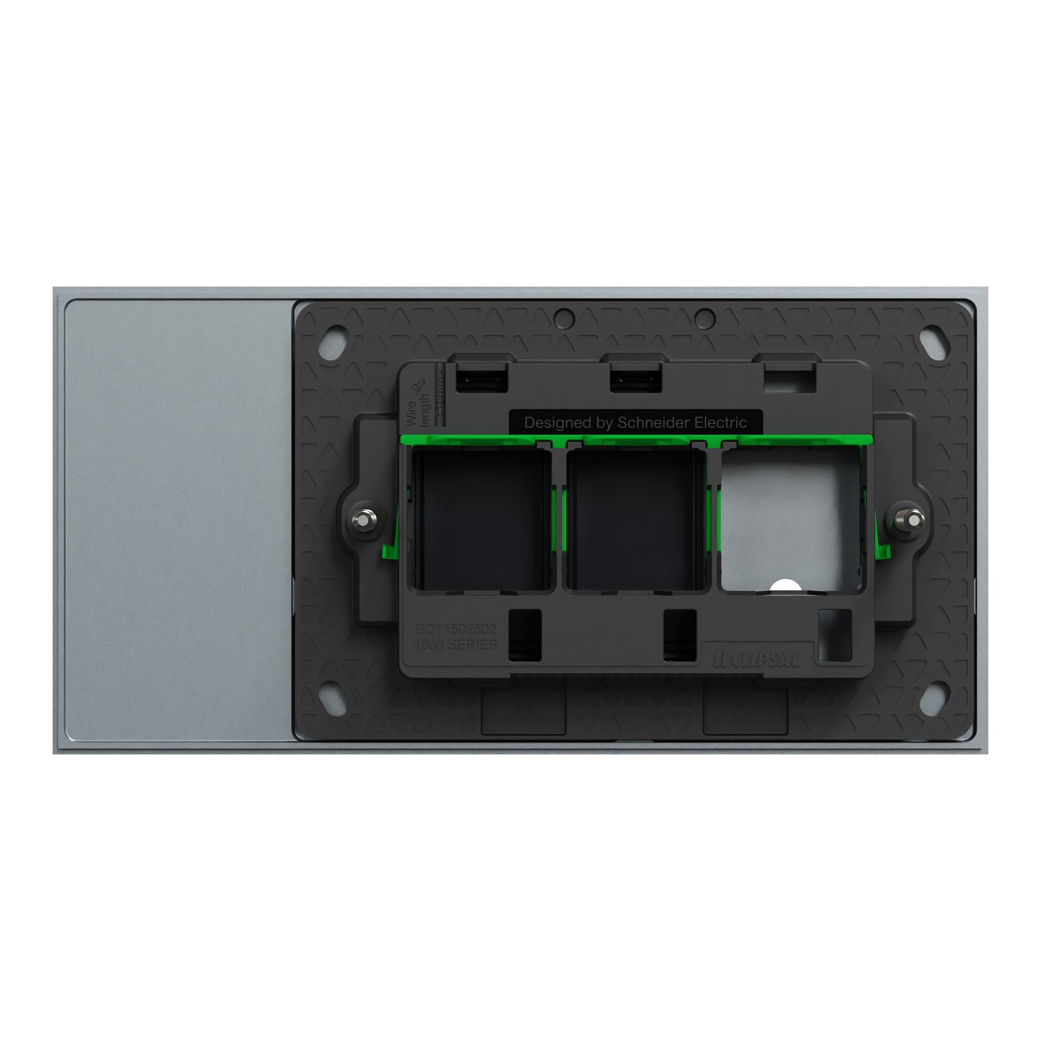 Clipsal Grid Plate and Cover, Clipsal Solis T Series, 1 Gang, Horizontal Platinum- 1041TUA-PT