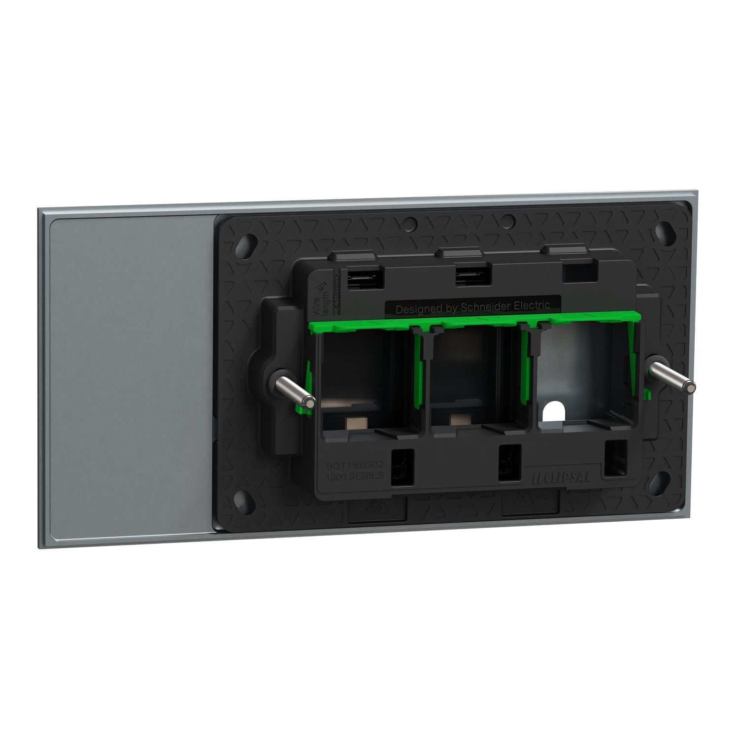 Clipsal Grid Plate and Cover, Clipsal Solis T Series, 1 Gang, Horizontal Platinum- 1041TUA-PT