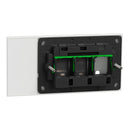 Clipsal Grid Plate and Cover, Clipsal Solis T Series, 1 Gang, Horizontal Ebony Aluminium/ White Ceramic- 1041TUA-EA, 1041TUA-WC