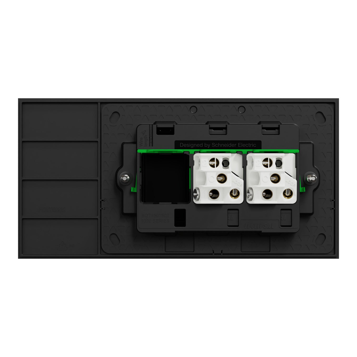 Clipsal Flush Switch, Clipsal Solis, Horizontal Mount, 2 Gang, Matt Black/ Matt White 230V-240V- 1042PA-ZB, 1042PA-ZW