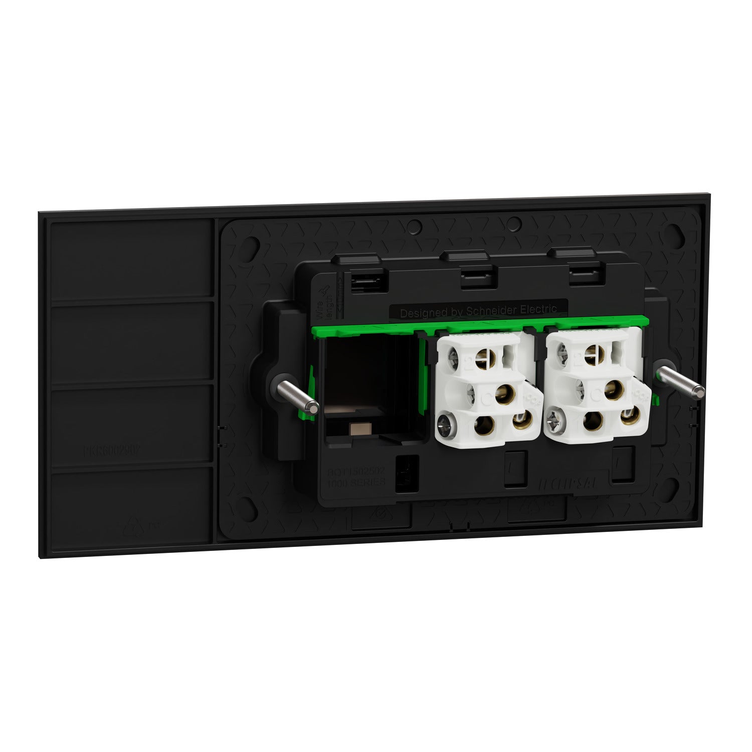 Clipsal Flush Switch, Clipsal Solis, Horizontal Mount, 2 Gang, Matt Black/ Matt White 230V-240V- 1042PA-ZB, 1042PA-ZW