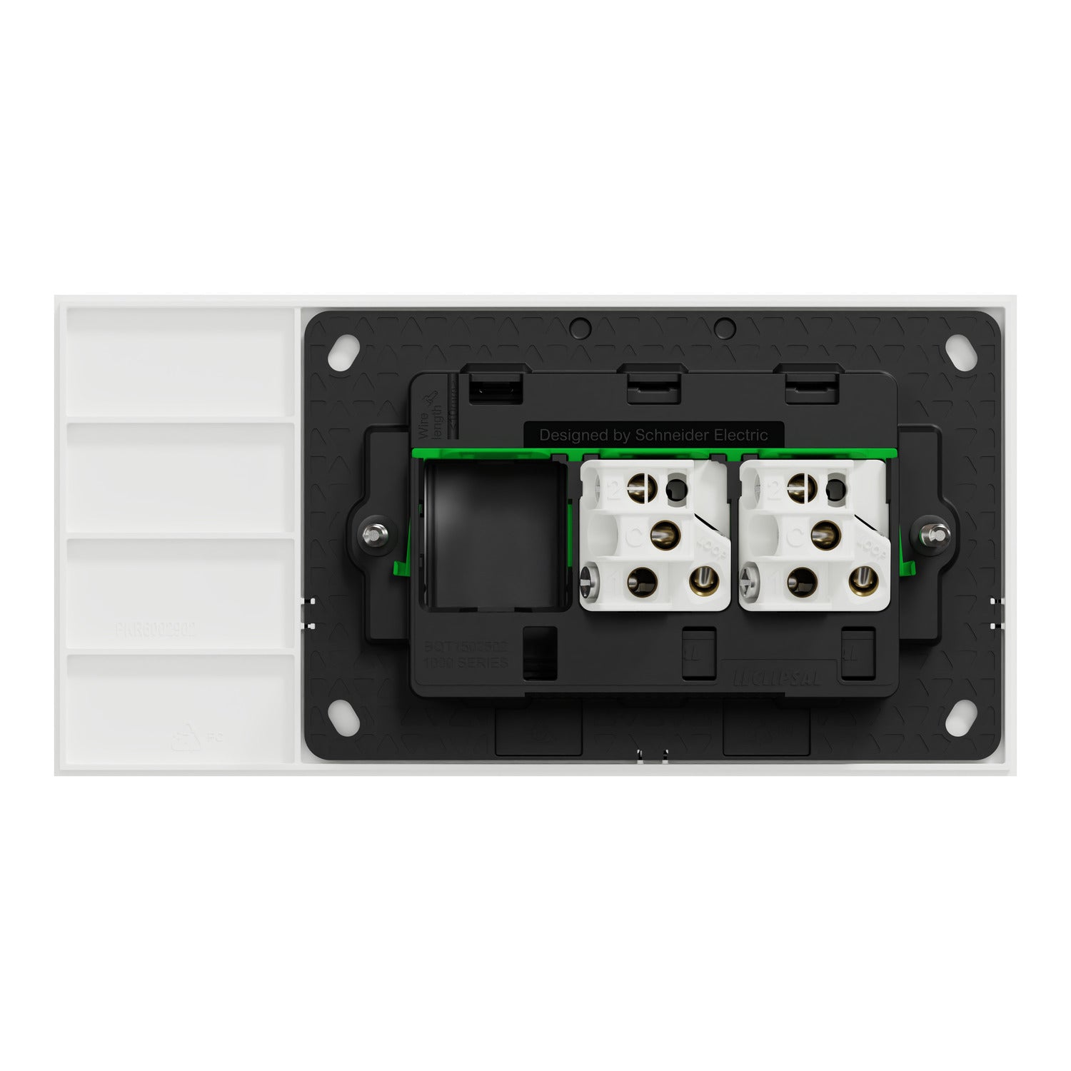 Clipsal Flush Switch, Clipsal Solis, Horizontal Mount, 2 Gang, Matt Black/ Matt White 230V-240V- 1042PA-ZB, 1042PA-ZW