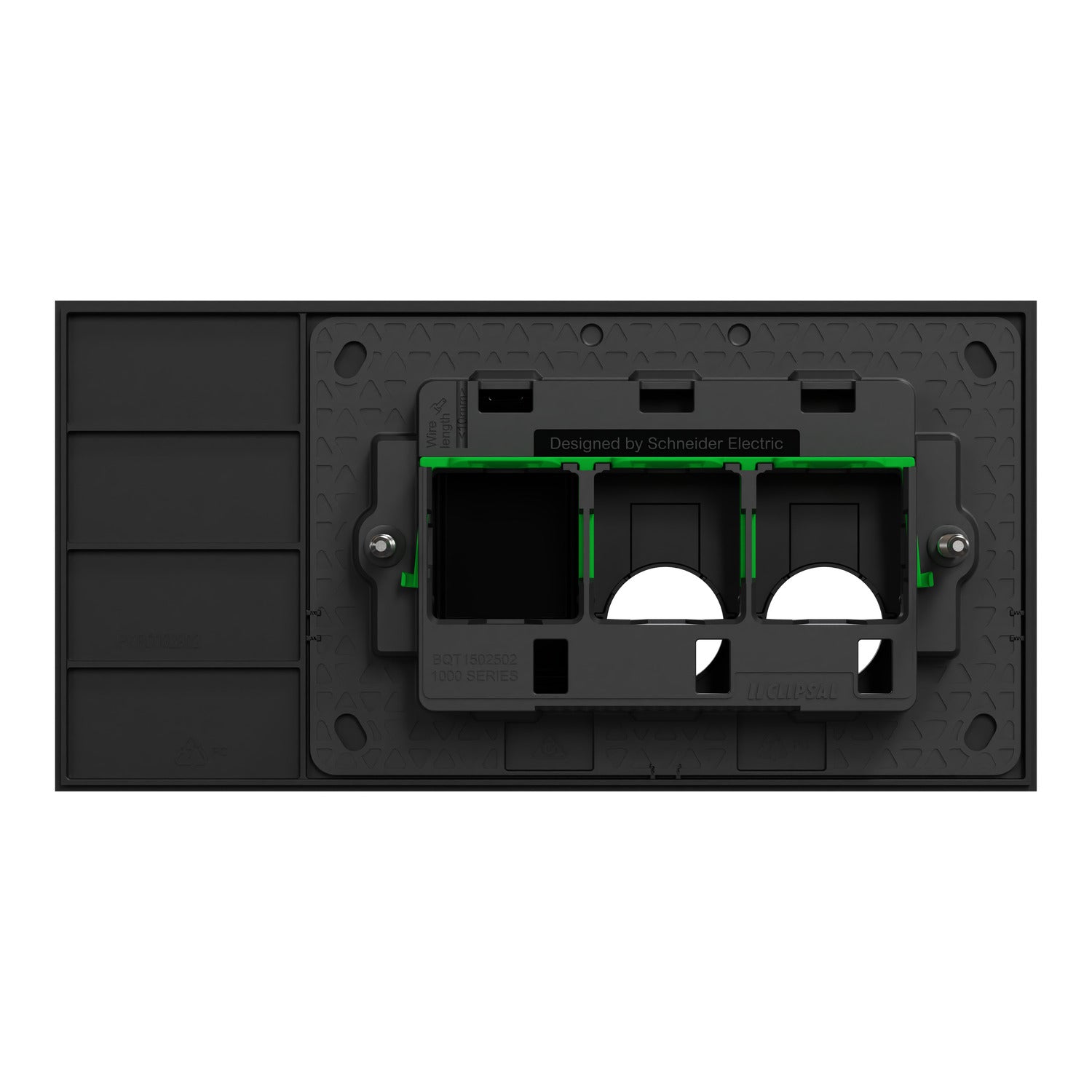 Clipsal Grid Plate and Cover, Clipsal Solis, 2 Gang, Horizontal Matt Black/ Matt White- 1042PUA-ZB, 1042PUA-ZW