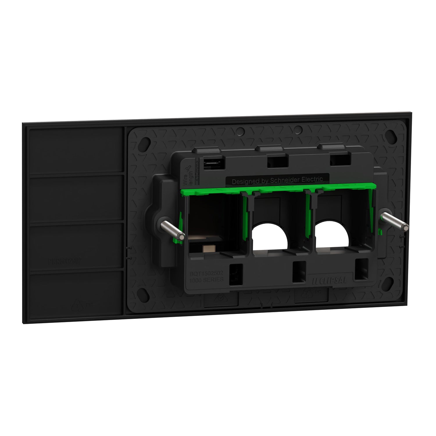 Clipsal Grid Plate and Cover, Clipsal Solis, 2 Gang, Horizontal Matt Black/ Matt White- 1042PUA-ZB, 1042PUA-ZW