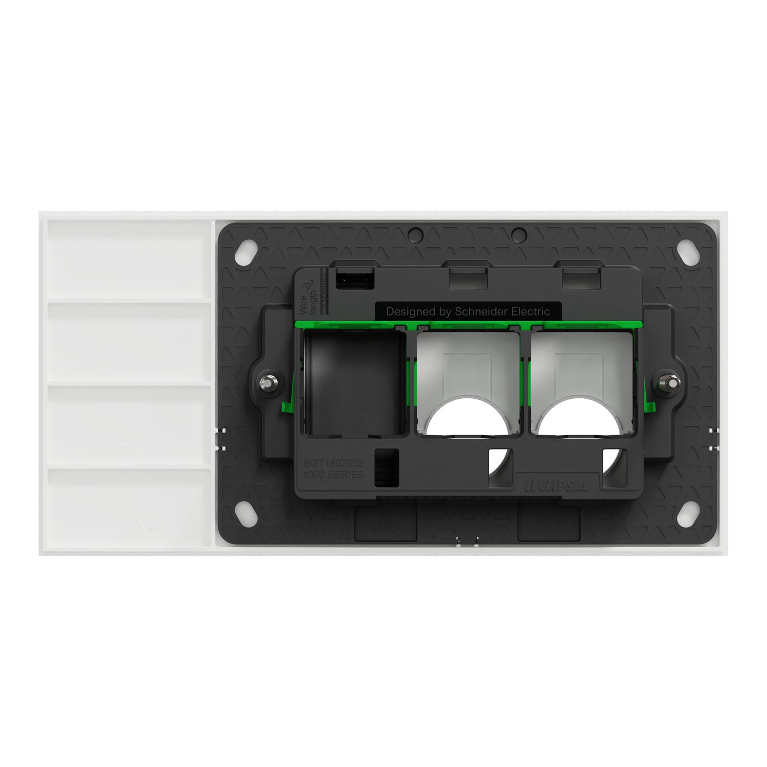 Clipsal Grid Plate and Cover, Clipsal Solis, 2 Gang, Horizontal Matt Black/ Matt White- 1042PUA-ZB, 1042PUA-ZW
