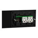 Clipsal Flush Switch, Clipsal Solis T Series, Horizontal Mount, 2 Gang Ebony Aluminium/ White Ceramic 230V-240V- 1042TA-EA, 1042TA-WC