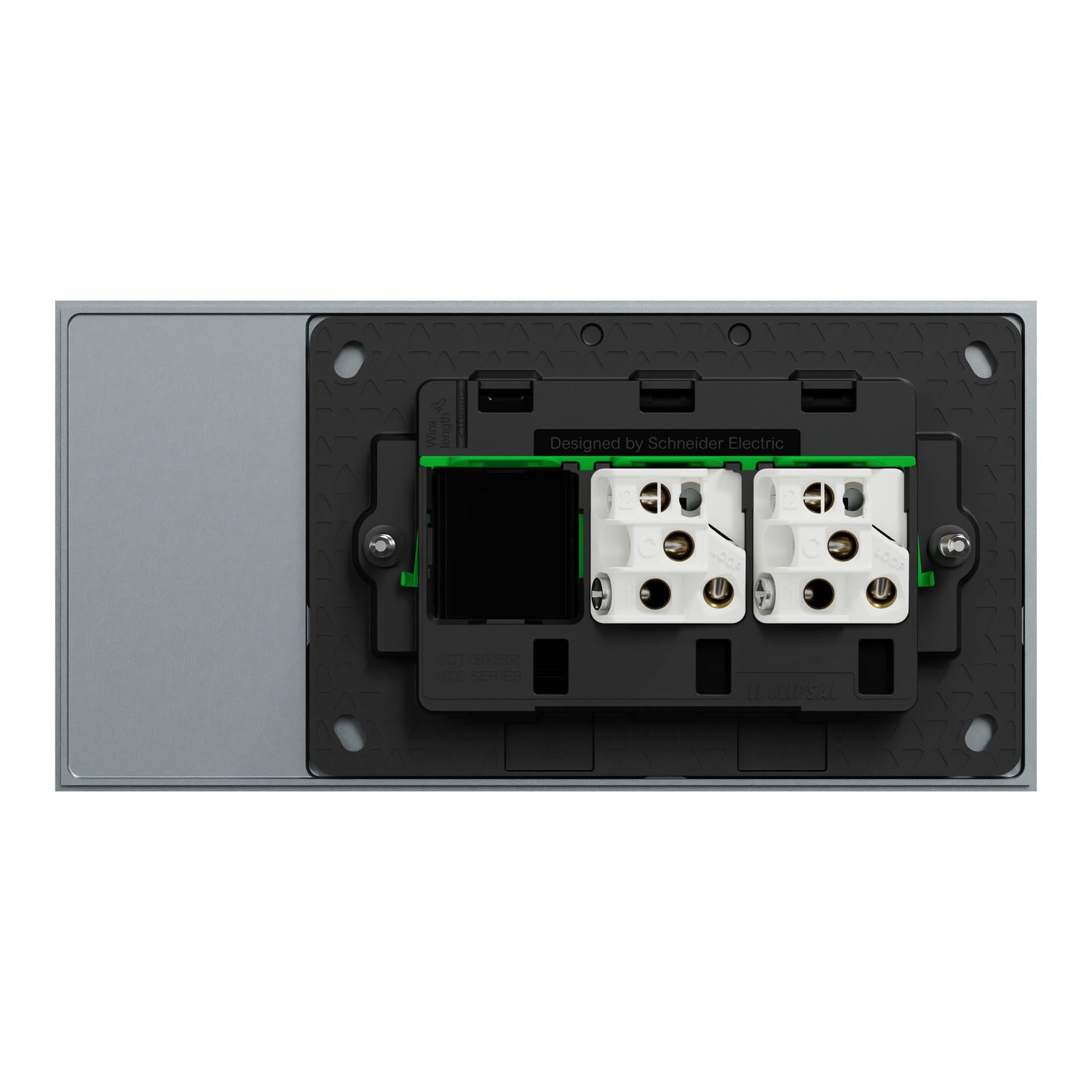 Clipsal Flush Switch, Clipsal Solis T Series, Horizontal Mount, 2 Gang  Platinum 230V-240V- 1042TA-PT