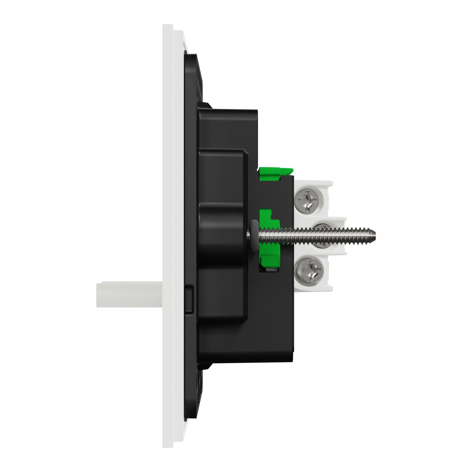 Clipsal Flush Switch, Clipsal Solis T Series, Horizontal Mount, 2 Gang Ebony Aluminium/ White Ceramic 230V-240V- 1042TA-EA, 1042TA-WC