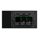 Clipsal Grid Plate and Cover, Clipsal Solis T Series, 2 Gang, Horizontal Ebony Aluminium/ White Ceramic- 1042TUA-EA, 1042TUA-WC