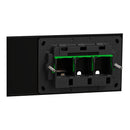 Clipsal Grid Plate and Cover, Clipsal Solis T Series, 2 Gang, Horizontal Ebony Aluminium/ White Ceramic- 1042TUA-EA, 1042TUA-WC