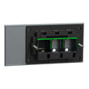 Clipsal Grid Plate and Cover, Clipsal Solis T Series, 2 Gang, Horizontal Platinum- 1042TUA-PT