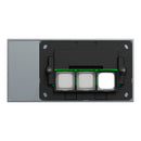 Clipsal Grid Plate and Cover, Clipsal Solis T Series, 3 Gang, Communication plate less mechs Platinum- 1043CP-PT