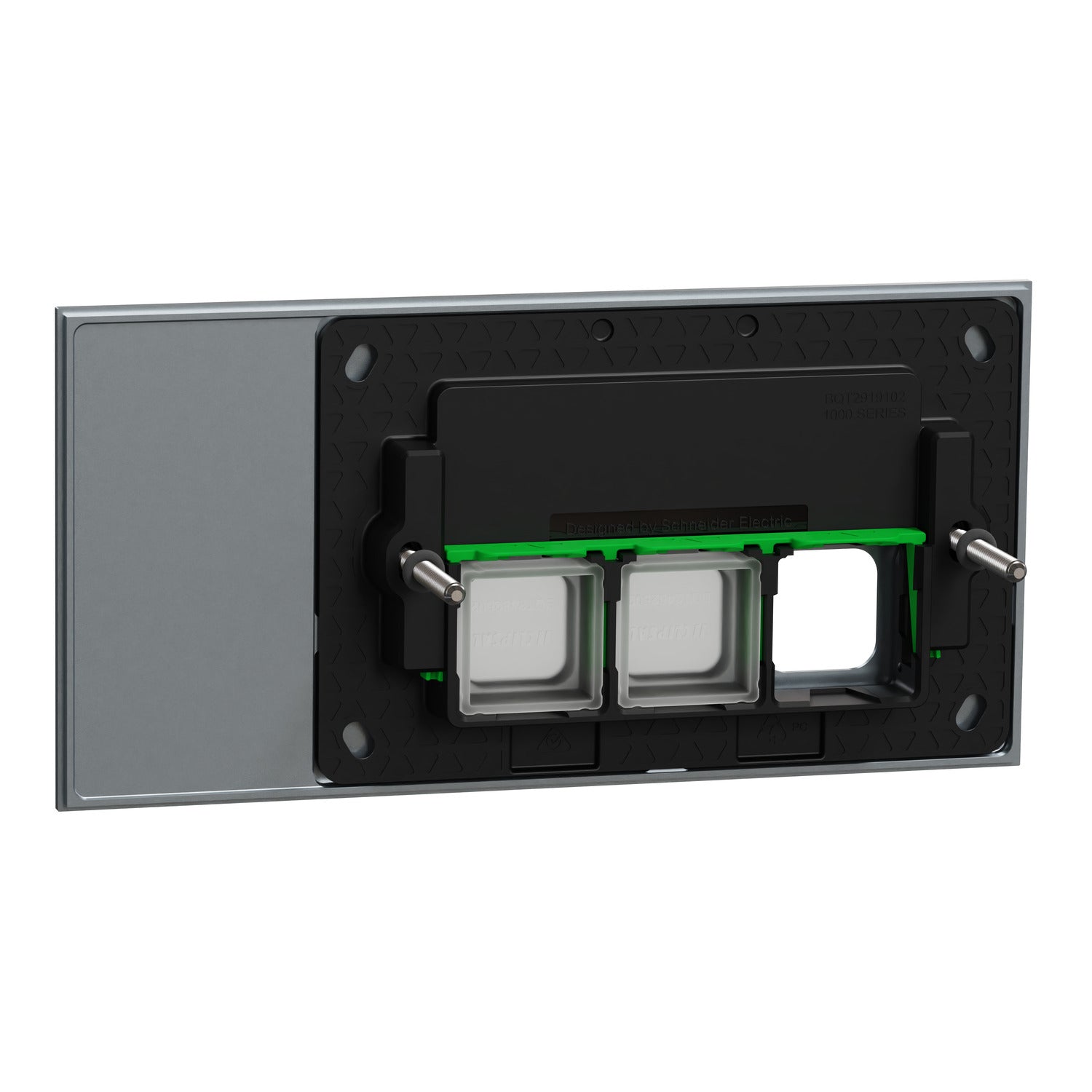 Clipsal Grid Plate and Cover, Clipsal Solis T Series, 3 Gang, Communication plate less mechs Platinum- 1043CP-PT