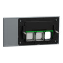 Clipsal Grid Plate and Cover, Clipsal Solis T Series, 3 Gang, Communication plate less mechs Platinum- 1043CP-PT