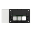 Clipsal Grid Plate and Cover, Clipsal Solis T Series, 3 Gang, Communication plate less mechs Ebony Aluminium/ White Ceramic- 1043CP-EA, 1043CP-WC