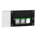 Clipsal Grid Plate and Cover, Clipsal Solis T Series, 3 Gang, Communication plate less mechs Ebony Aluminium/ White Ceramic- 1043CP-EA, 1043CP-WC