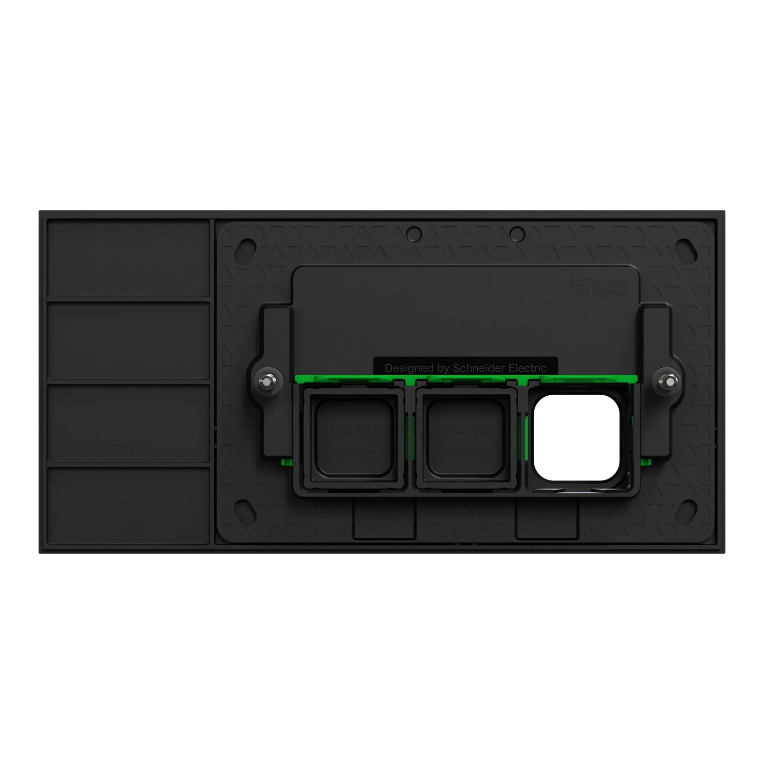 Clipsal Grid Plate and Cover, Clipsal Solis, 3 Gang, Communication plate less mechs Matt Black/ Matt White- 1043CP-ZB, 1043CP-ZW