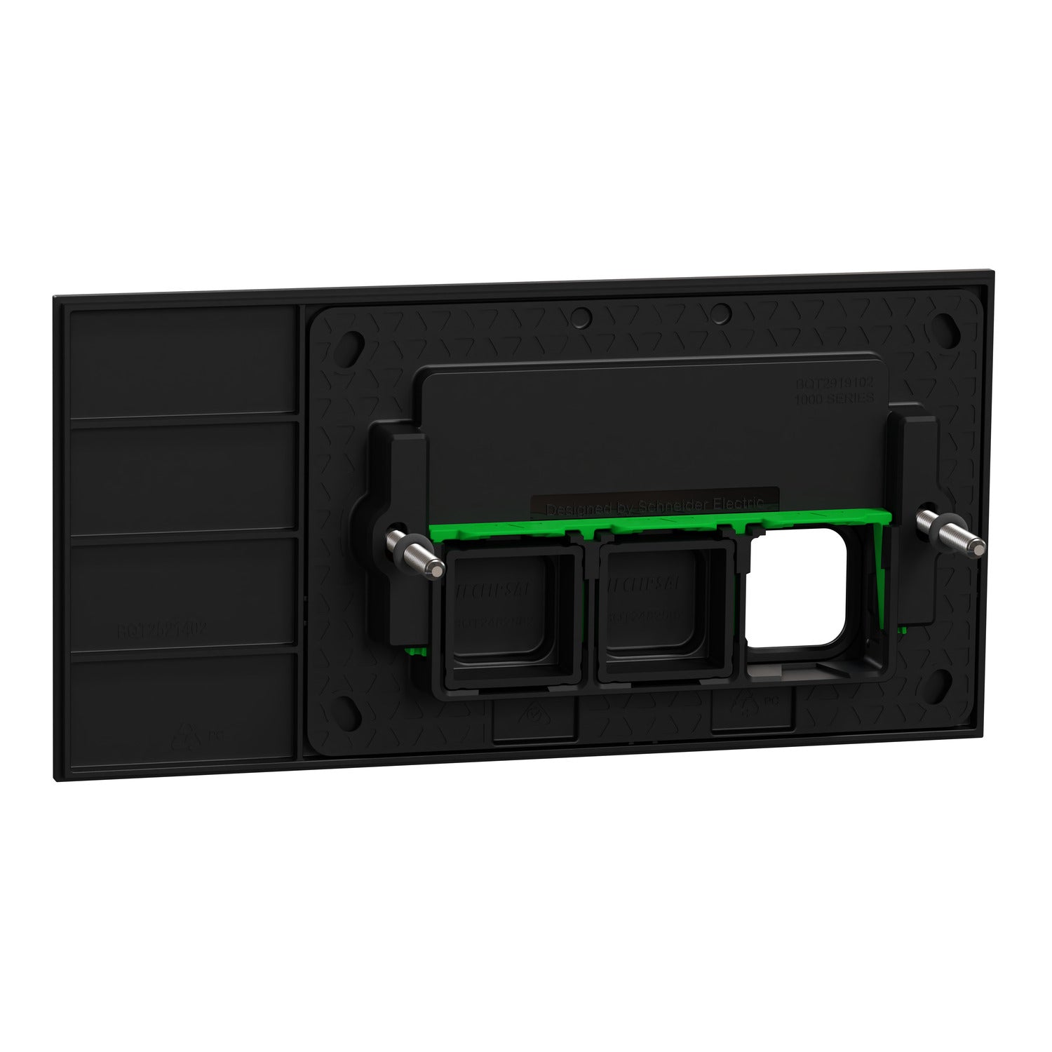 Clipsal Grid Plate and Cover, Clipsal Solis, 3 Gang, Communication plate less mechs Matt Black/ Matt White- 1043CP-ZB, 1043CP-ZW