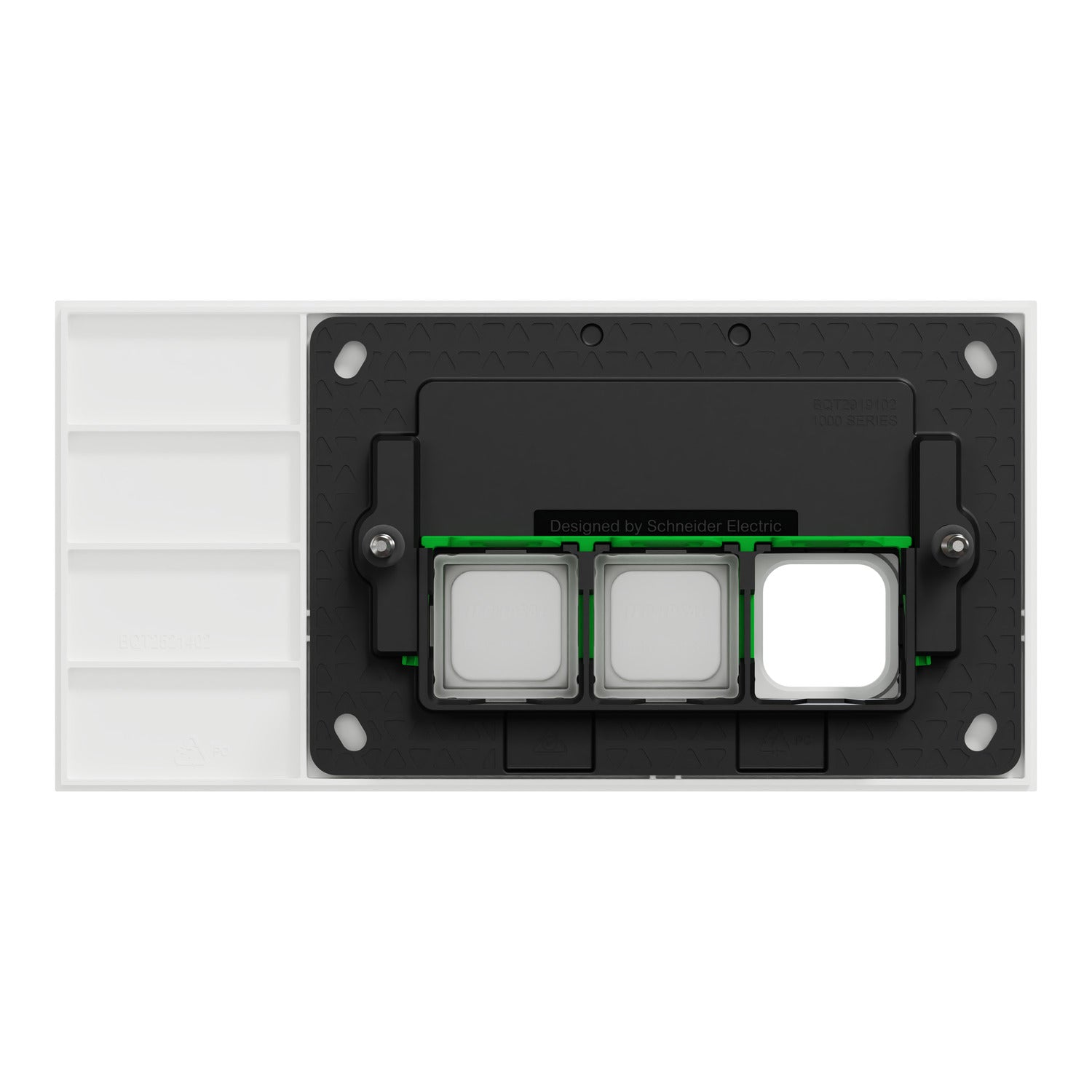Clipsal Grid Plate and Cover, Clipsal Solis, 3 Gang, Communication plate less mechs Matt Black/ Matt White- 1043CP-ZB, 1043CP-ZW