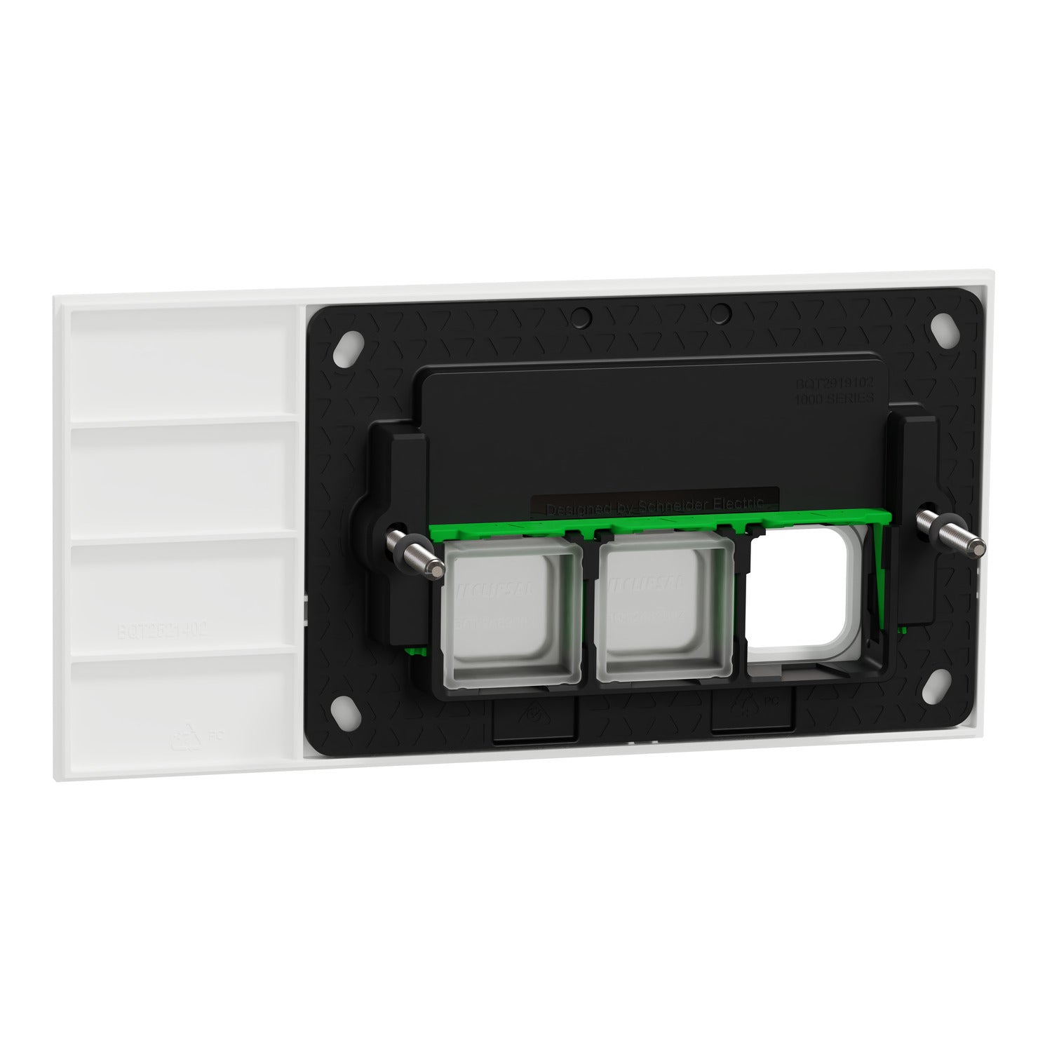 Clipsal Grid Plate and Cover, Clipsal Solis, 3 Gang, Communication plate less mechs Matt Black/ Matt White- 1043CP-ZB, 1043CP-ZW