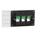 Clipsal Grid Plate and Cover, Clipsal Solis, 3 Gang, Horizontal Matt Black/ Matt White- 1043PUA-ZB, 1043PUA-ZW